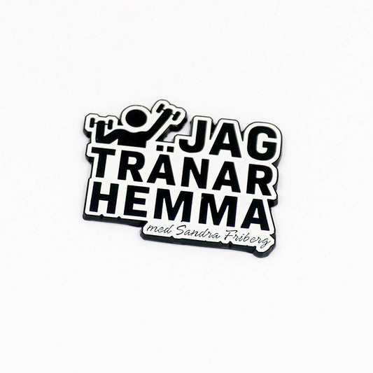 Kylskåpsmagnet "Jag tränar hemma"